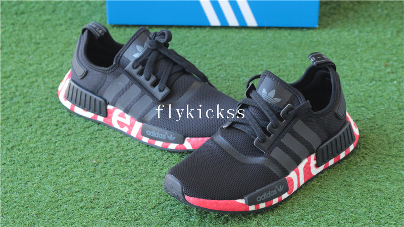 Supreme x Adidas NMD R1 Black Real Boost